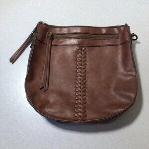 Time and Tru Women's Willow Saddlebag Crossbody Faux Leather Purse
